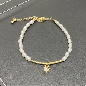 Gorgeous Faux Pearl w/ Lovely Star Charm Bracelet Accessory Jewelry